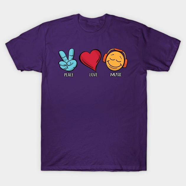 Peace Love Music T-Shirt by hobrath